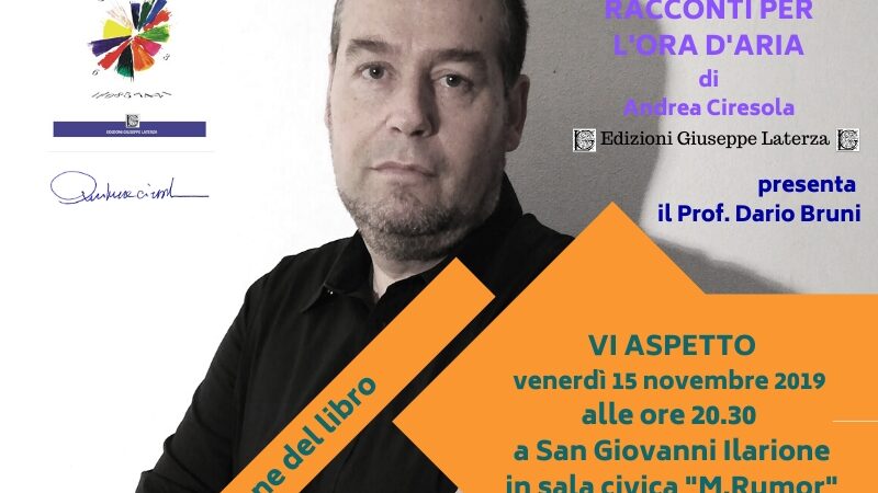 RACCONTI PER L’ORA D’ARIA – Presentazione a San Giovanni Ilarione – 15 novembre 2019