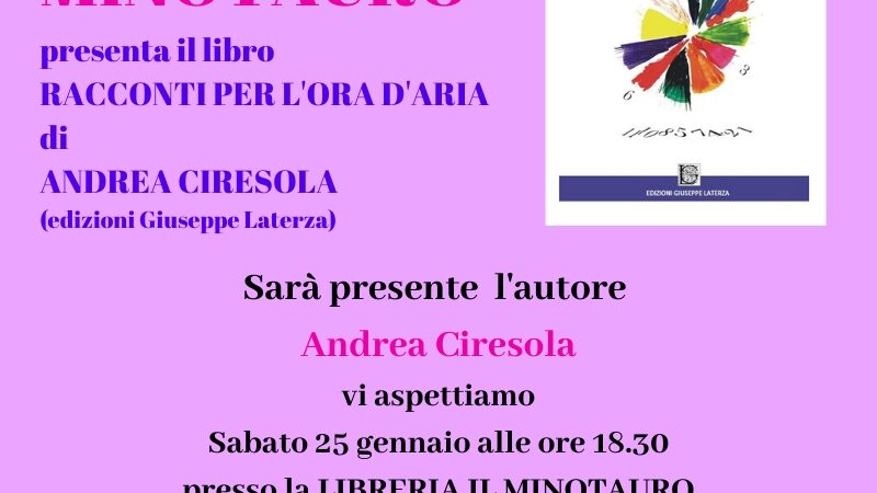 RACCONTI PER L’ORA D’ARIA – Presentazione – Libreria il Minotauro, Verona – 25 gennaio 2020