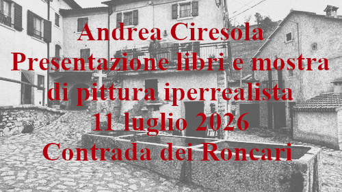 INAUGURAZIONE MOSTRA E PRESENTAZIONE LIBRI –  Biblioteca del Filò, contrada dei Roncari, 11 luglio 2026