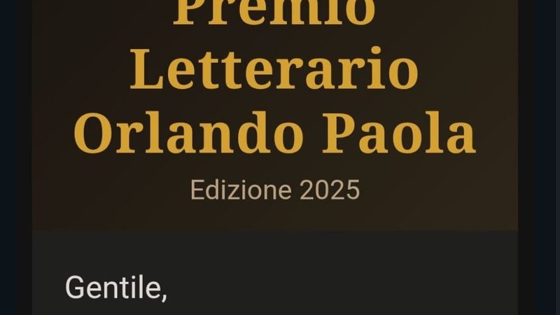 AVANZATO STATO DI COMPOSIZIONE – FINALISTA PREMIO ORLANDO PAOLA EDIZIONE 2025