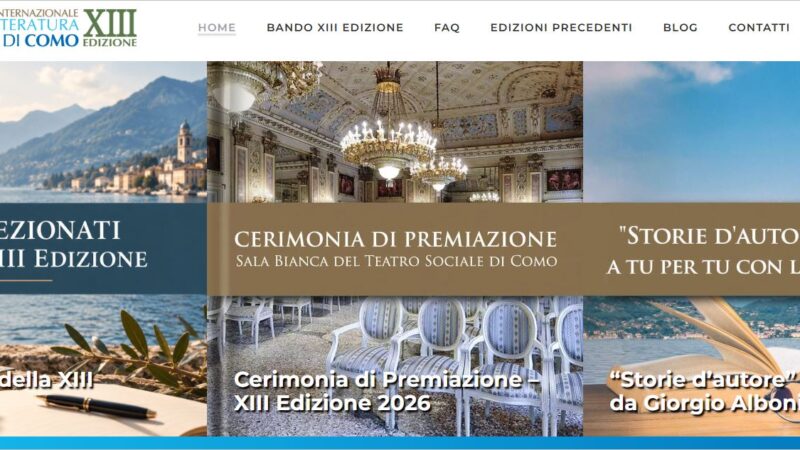 FINALISTA DELLA XIII EDIZIONE DEL PREMIO INTERNAZIONALE DI LETTERATURA CITTA’ DI COMO, 2026
